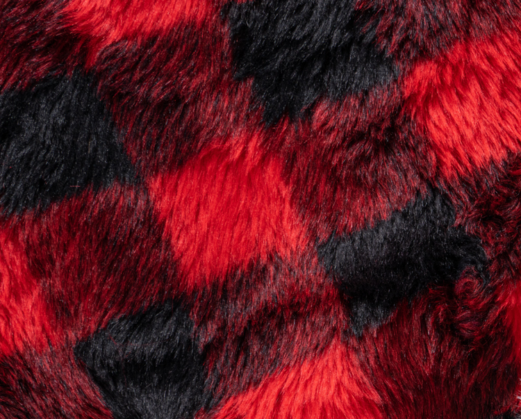 PupRug™ Faux Fur Orthopedic Dog Bed Cover - Curve Red & Black Plaid (Bed Not Included)