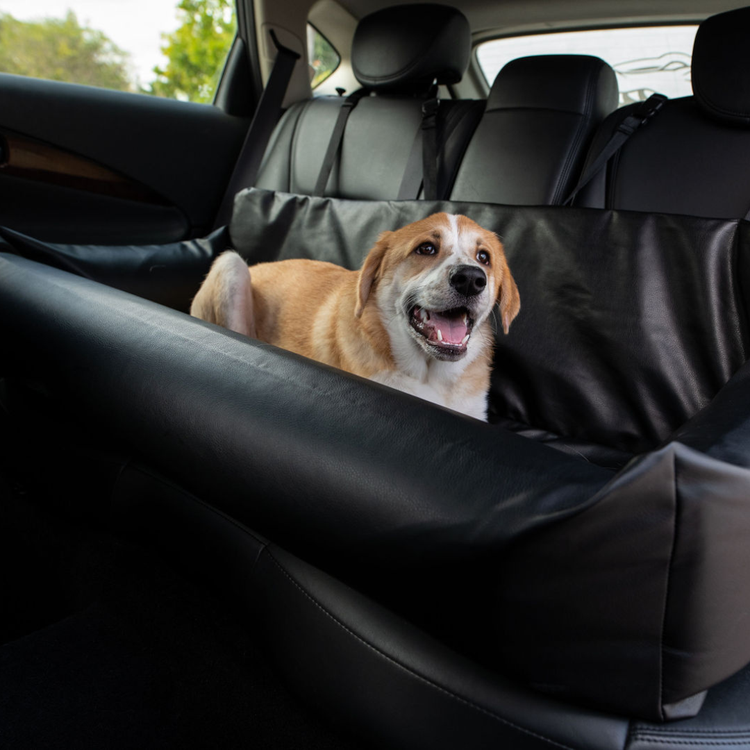 PupProtector™ Faux Leather Memory Foam Dog Car Bed - Black