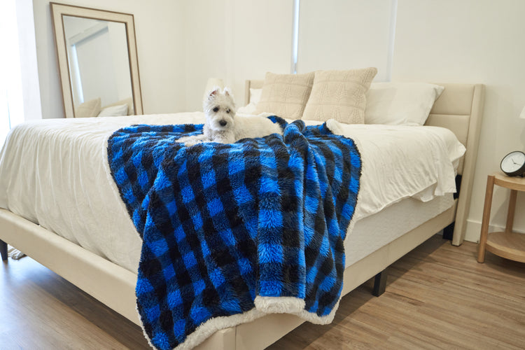 PupProtector™ Waterproof Throw Blanket - Blue Buffalo Plaid