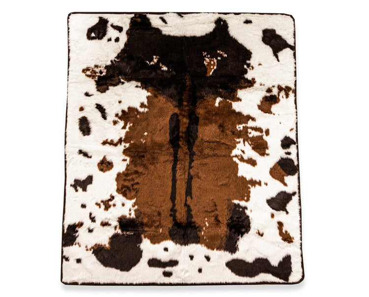 Brown Faux Cowhide Blanket