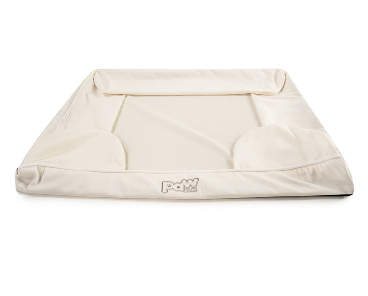 white bolster dog bed cover