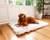 PupRug™ Faux Fur Orthopedic Dog Bed Cover - Rectangle White (bed not included)