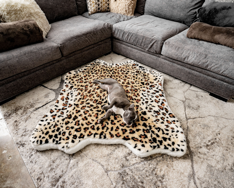 Cheetah Faux Print PupRug Dog Bed Cover Paw Canada