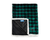 green checkered plaid dog blanket folded over with paw.com logo