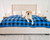 Labrador Retriever on Blue Plaid Waterproof Pet Blanket on King Size Bed