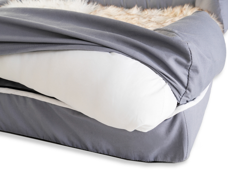 PupLounge Grey Dog Bed Layers