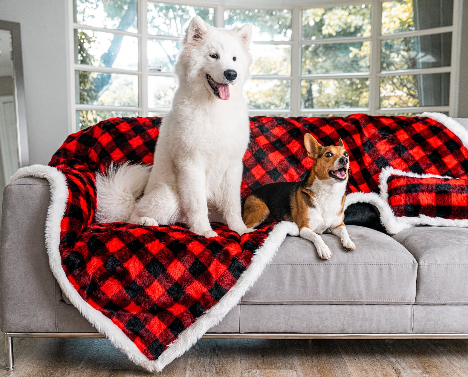 Buffalo plaid outlet dog bed