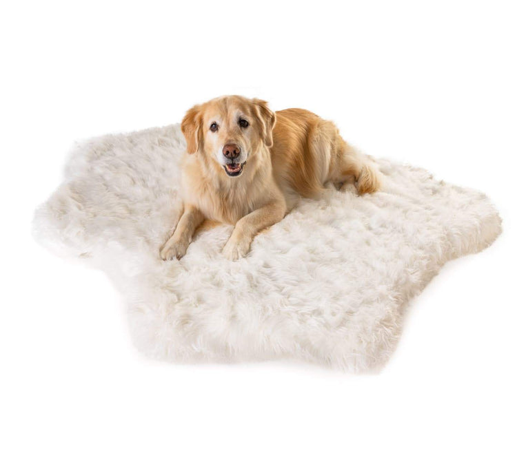 PupRug™ Animal Print Memory Foam Dog Bed - Polar Bear Faux Hide