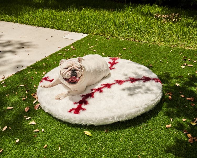 PupRug™ Faux Fur Orthopedic Dog Bed - Baseball