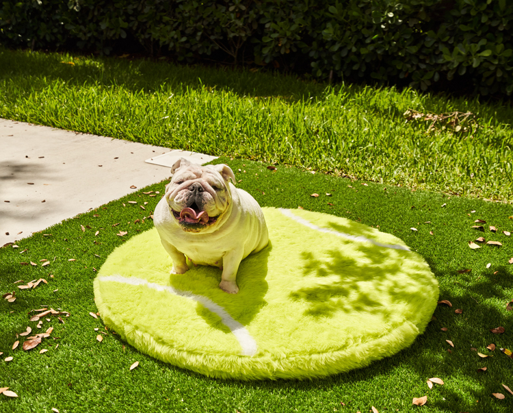 PupRug™ Faux Fur Orthopedic Dog Bed - Tennis Ball