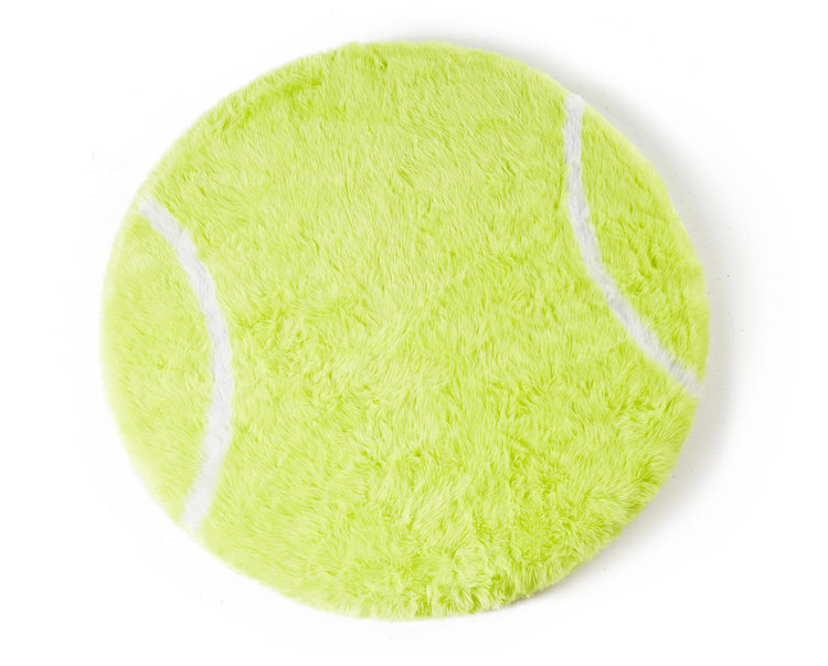 PupRug™ Faux Fur Orthopedic Dog Bed - Tennis Ball