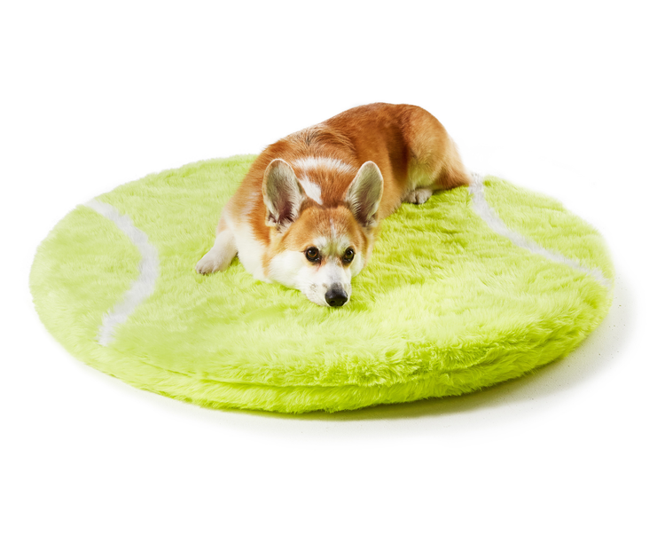 PupRug™ Faux Fur Orthopedic Dog Bed - Tennis Ball