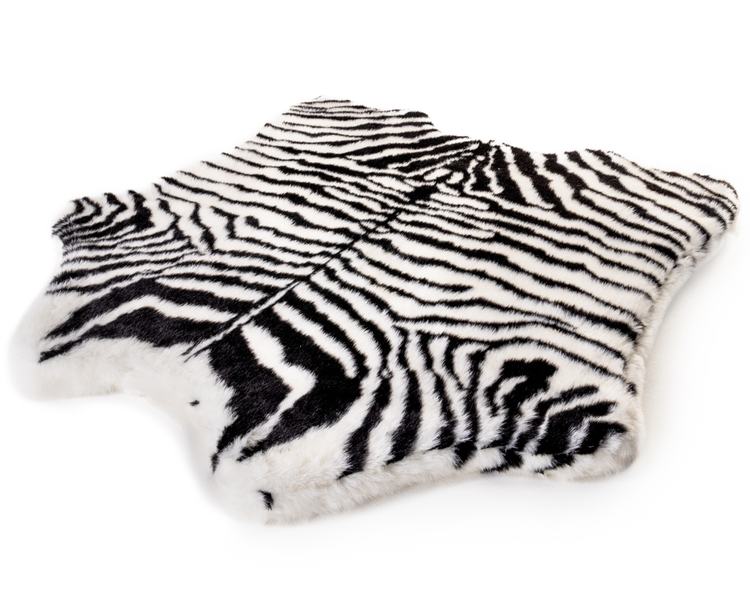 PupRug™ Animal Print Memory Foam Dog Bed Cover - Zebra Faux Print (Bed Not Included)