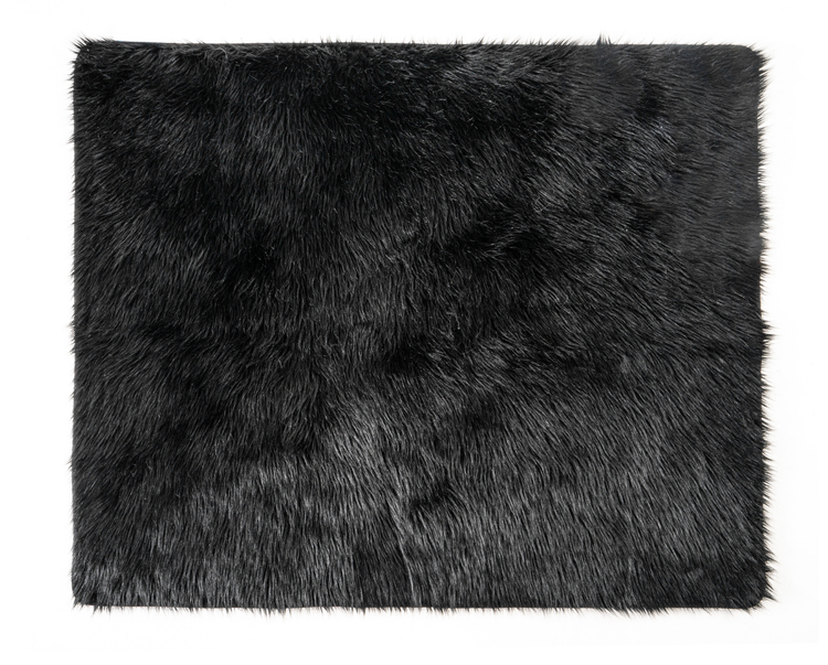 black faux fur throw