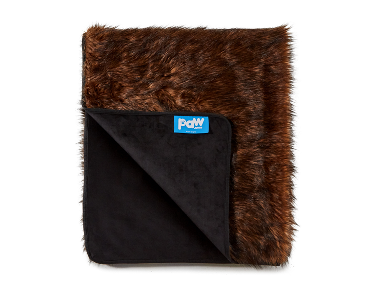 brown faux fur paw.com blanket