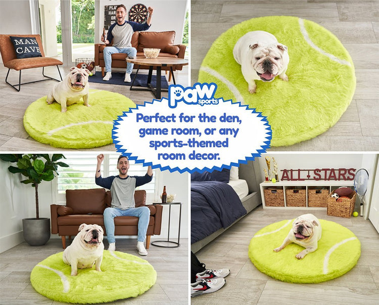 PupRug™ Faux Fur Orthopedic Dog Bed - Tennis Ball